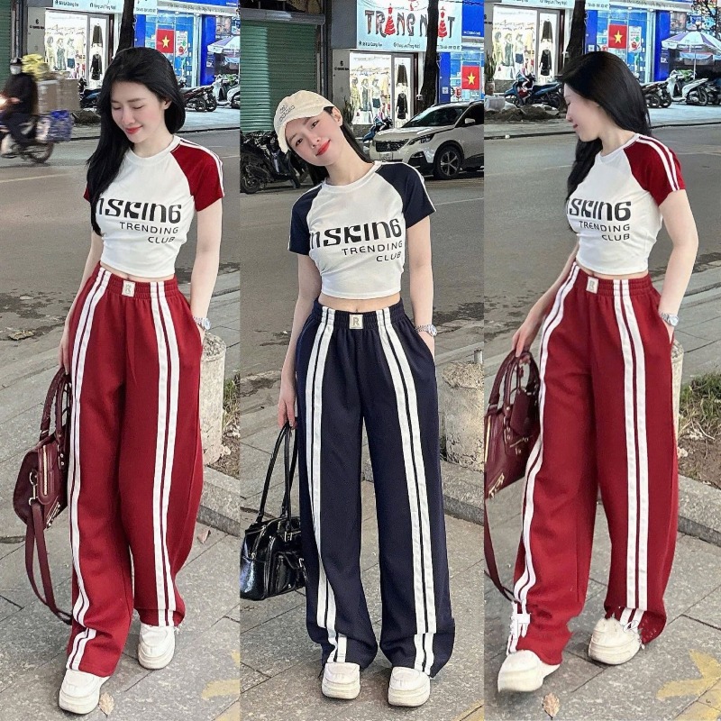 Street Fashion Us - ファッションスーツ レディース 夏新作 ショルダースリーブ 半袖Tシャツ ハイウエスト