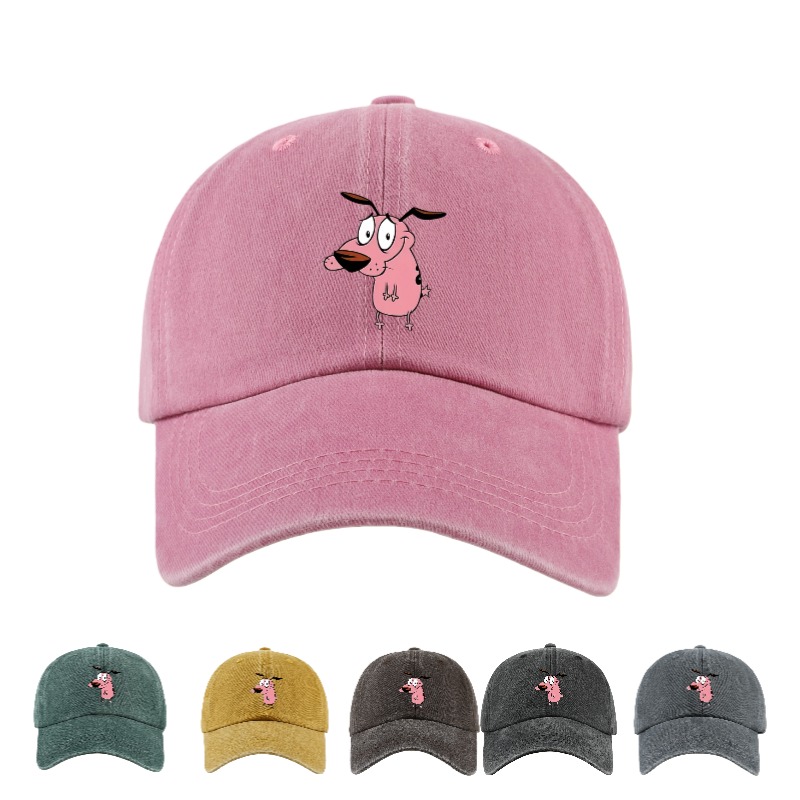 Bucket Hat Embroidered - 1個 女性用のかわいい子犬プリントの野球帽、カーブしたつば付き、屋外日よけギフト、カジュアルなヘッドキャップ、遊び心のあるデザイン、調節可能