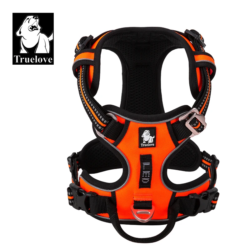 Reflective Jacket Running - Truelove ペット反射ナイロン犬ハーネス引っ張りなし調節可能な中型大型いたずら犬ベスト安全車両リードウォーキングランニング