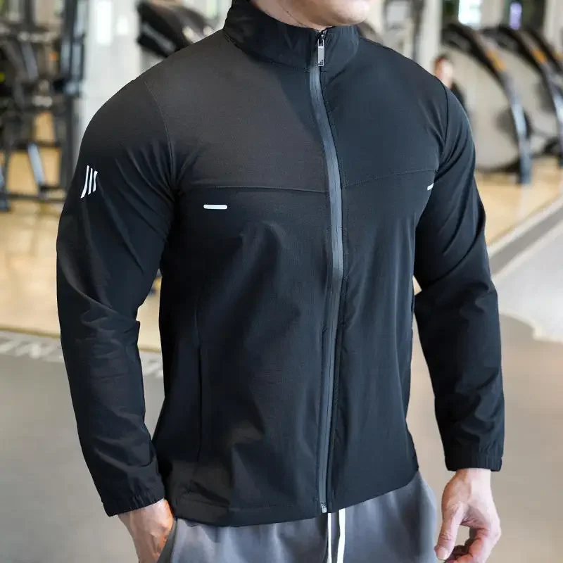 Reflective Jacket Running - 上質なアイスシルクのスポーツシャツ,ランニングコート,日焼け止めスウェットシャツ,通気性のある肌の紫外線防止ジャケット,フィットネス用日焼け止め服,トップス