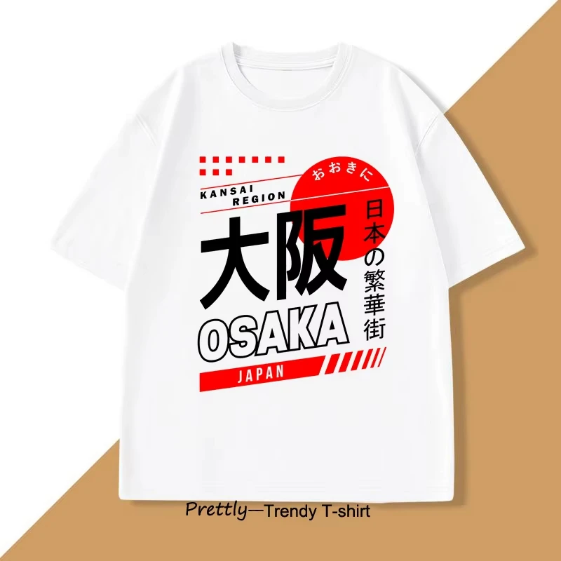 Street Fashion Osaka - 和風大阪 Tシャツヴィンテージファッションストリートウェアグラフィック半袖原宿 Tシャツ女性服トップ