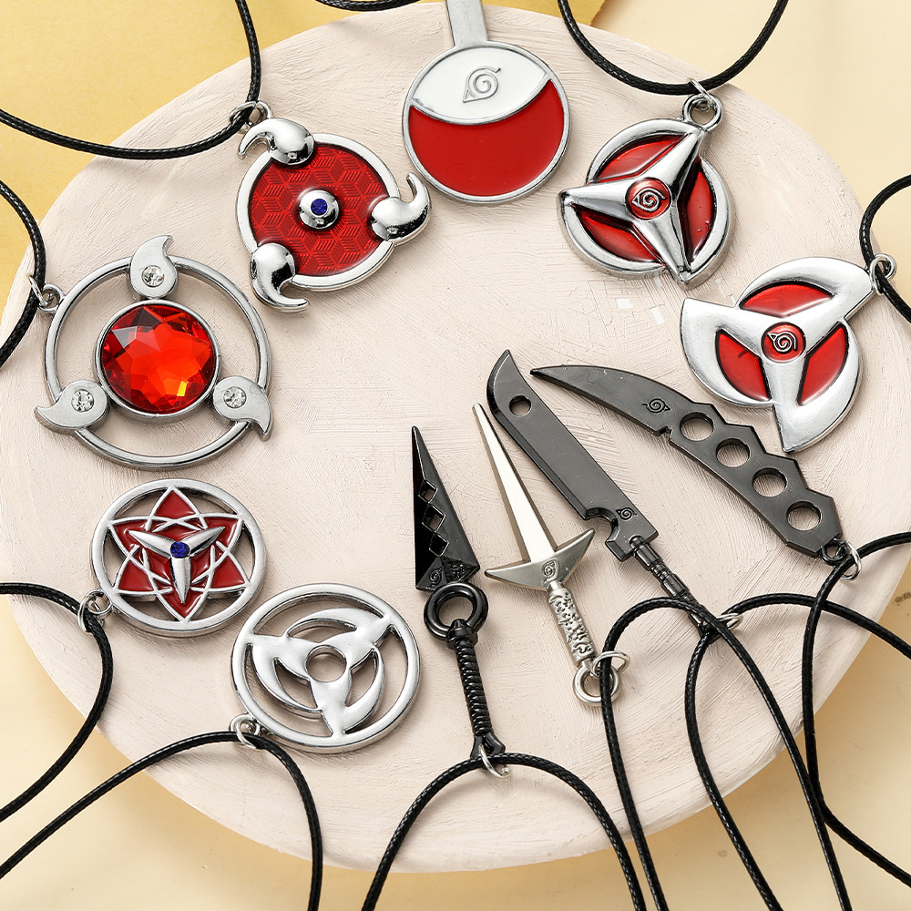Street Fashion Jewelry - うずまきナルト ペンダントネックレス メタル製アニメジュエリー ヒップホップ パンク ファンへのギフト