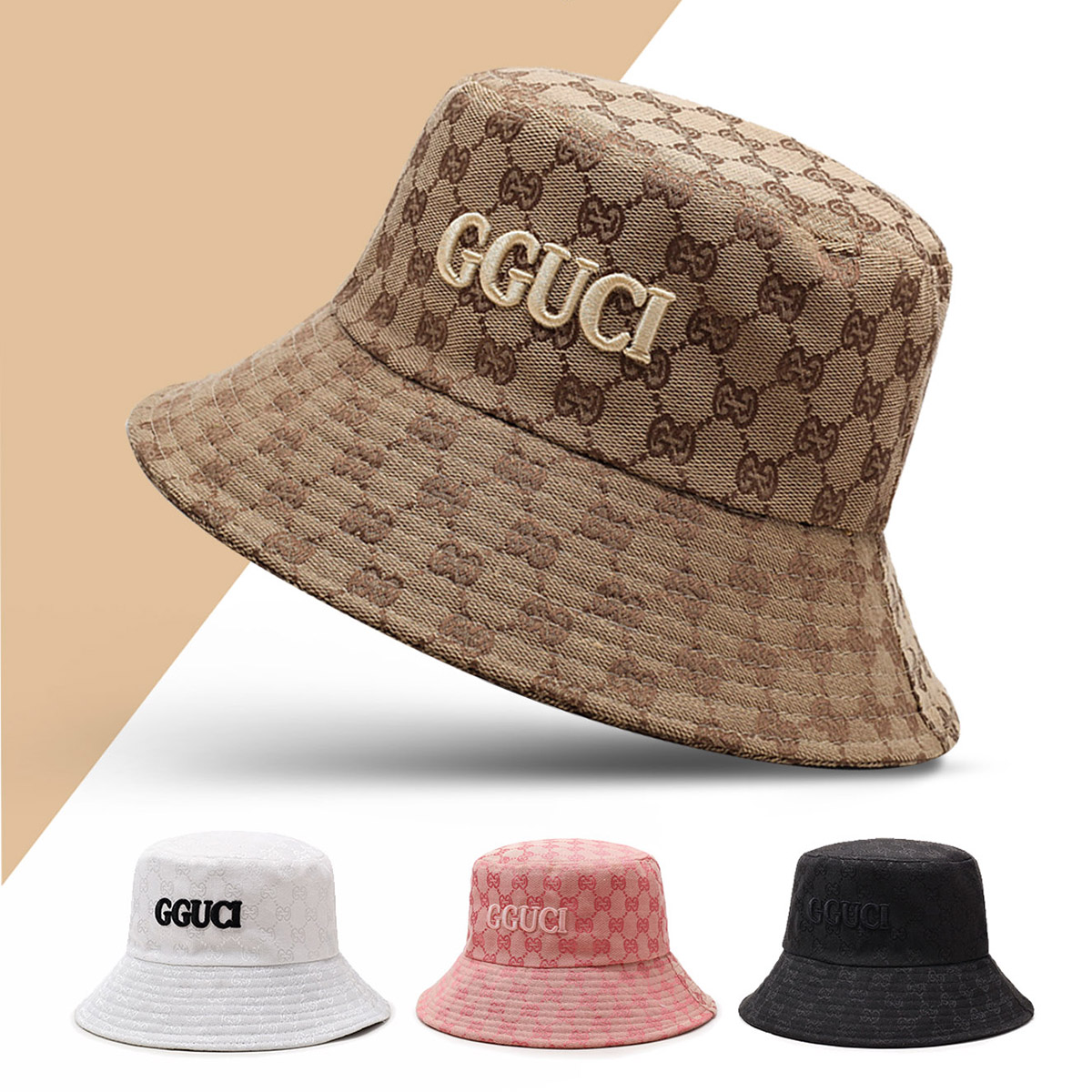 Bucket Hat Embroidered - ユニセックス黒と白の刺繍文字パーソナライズされたバケットハット漁師の帽子アウトドアレジャー帽子日焼け防止帽子