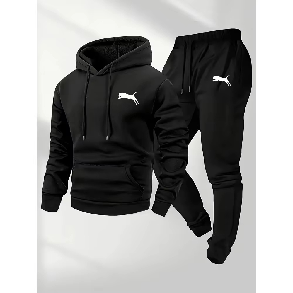 Street Fashion Us - 2026年売れ筋メンズフード付きスウェット＆パンツセットカジュアルトラックスーツストリートウェアスポーツウェアフィットネスジョガー服上下セット