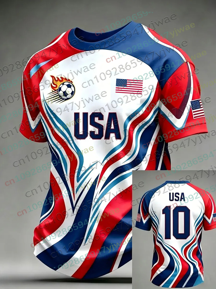 Street Fashion Usa - 2026 アメリカサッカージャージ男性女性用米国旗特別ユースサッカージャージ夏親子競技トレーニング Tシャツ