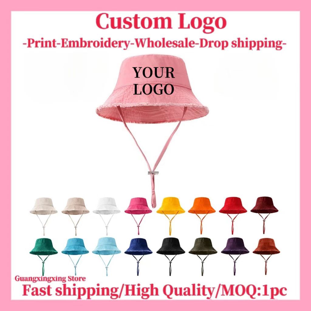 Bucket Hat Embroidered - カスタム刺繍帽子男性と女性のためのバケットハットデザイン DIY 画像印刷カスタムロゴ綿太陽の帽子卸売