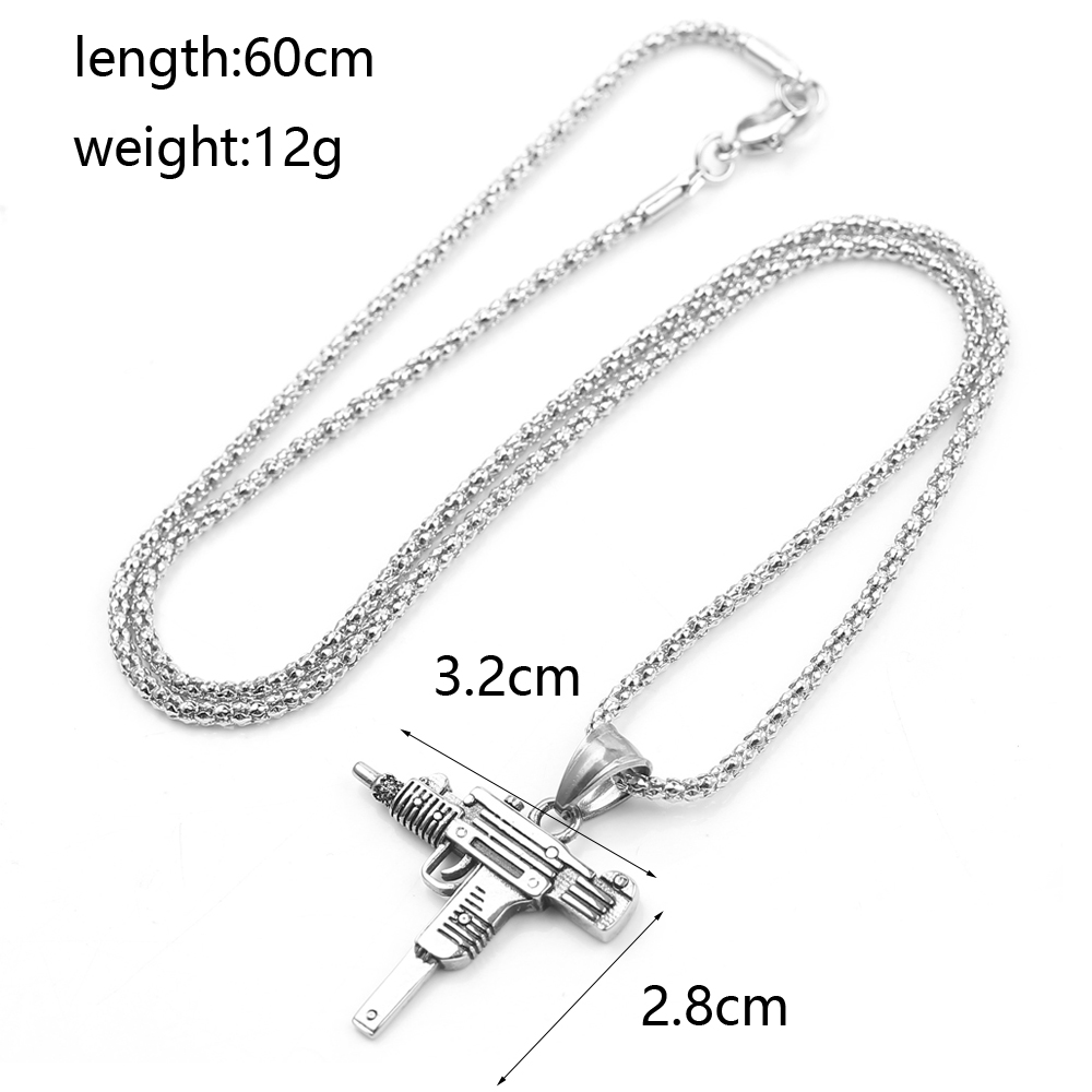 パンク・ウジ・ピストル・マシンガン・ネックレス・ペンダント  - Street Fashion Jewelry のレビューと価格
