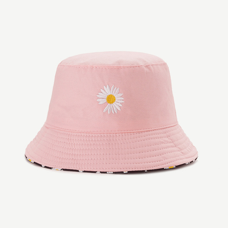 女性用デイジー刺embroideryバケットハット、ヒップホ - Bucket Hat Embroidered のレビューと価格