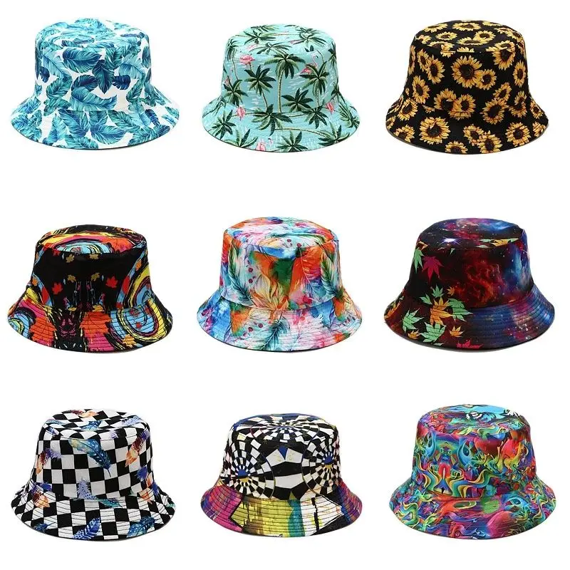 四季綿花グラフィティプリントバケットハット漁師帽子アウトドア - Bucket Hat Embroidered のレビューと価格