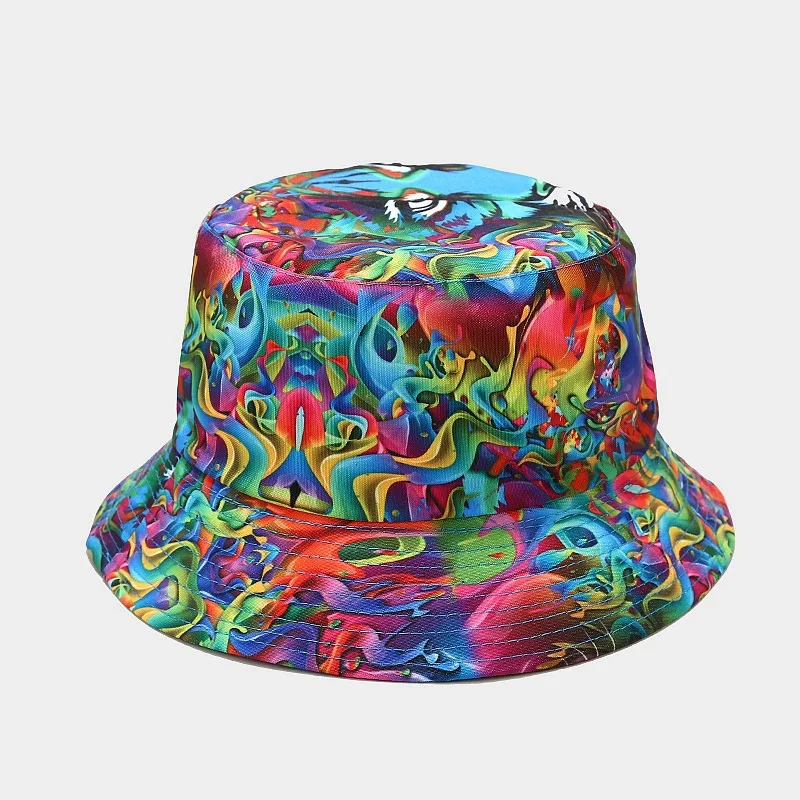 四季綿花グラフィティプリントバケットハット漁師帽子アウトドア - Bucket Hat Embroidered のレビューと価格