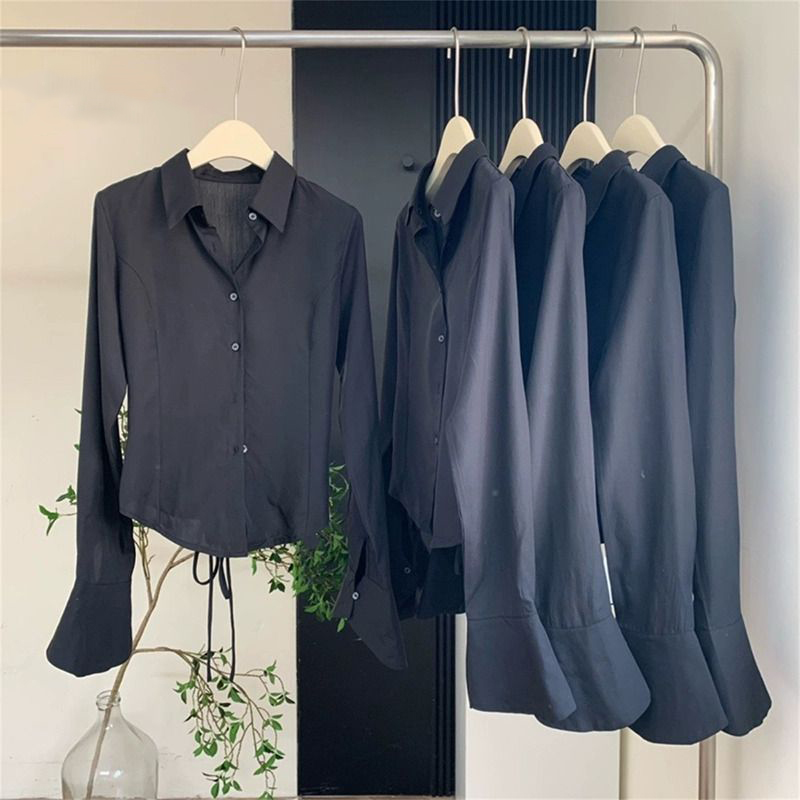 Gidyq 女性黒包帯シャツ韓国ファッションすべて一致ストリ - Street Fashion In Korea のレビューと価格