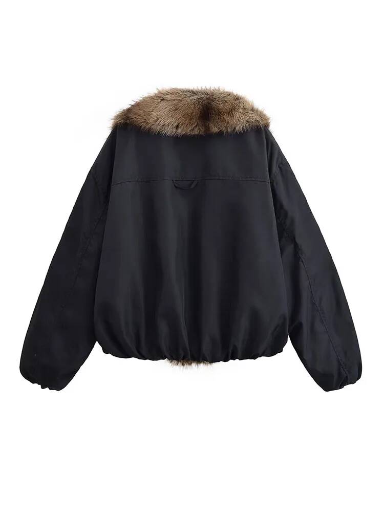 レディースファッション フェイクファー襟付きジャケット ショ - Street Fashion Taiwan のレビューと価格