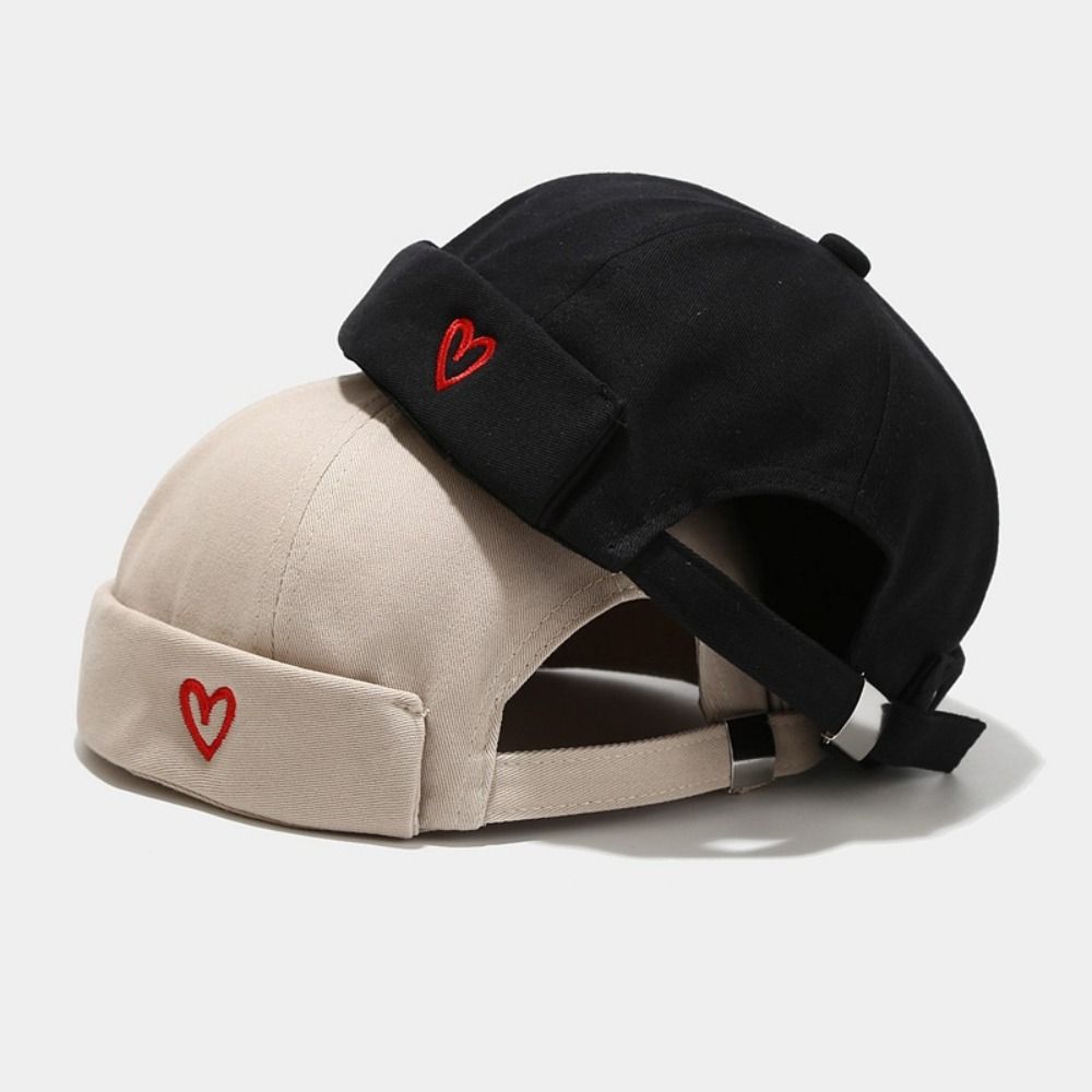 ファッション刺繍ハートブリムレスハット調節可能通気性メンズ家 - Bucket Hat Embroidered のレビューと価格