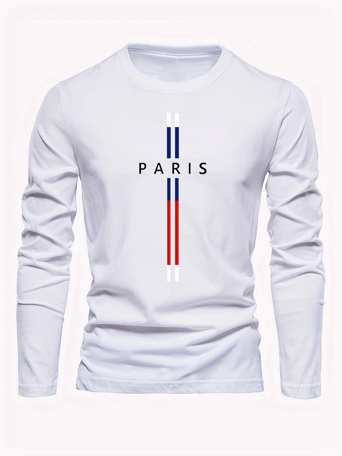 パリレターグラフィックプリントメンズ100％純綿ゆったり快適 - Street Fashion In Paris のレビューと価格
