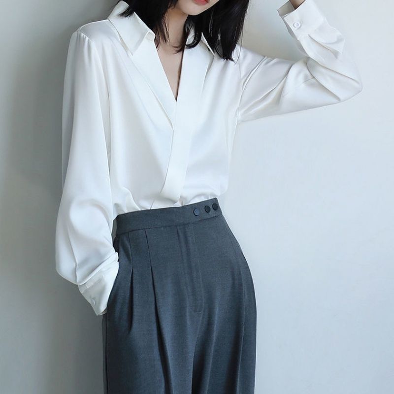 Gidyq-女性用モスリンシャツ,長袖,韓国のファッション, - Street Fashion In Korea のレビューと価格