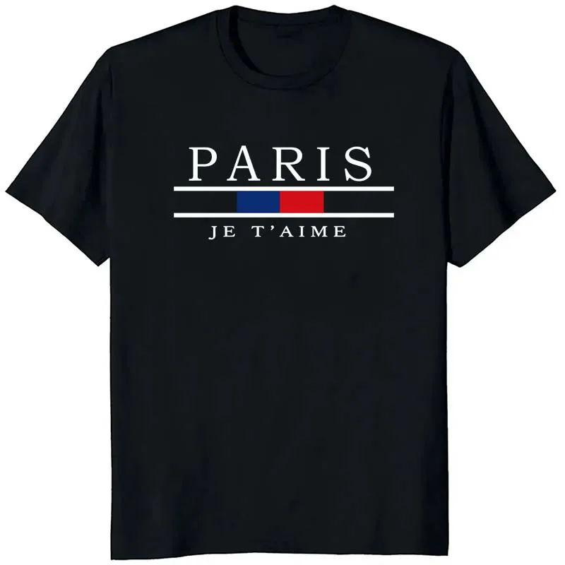 パリグラフィックプリント Tシャツ男性夏カジュアルファッショ - Street Fashion In Paris のレビューと価格