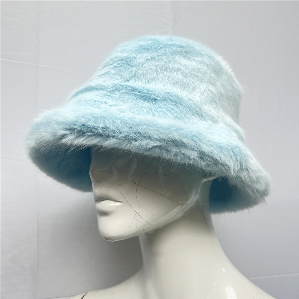 女性のふわふわ人工毛皮バケット帽子、豪華なぬいぐるみ染めの漁 - Bucket Hat Embroidered のレビューと価格