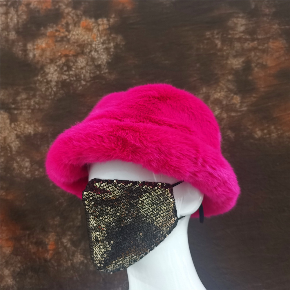 女性のふわふわ人工毛皮バケット帽子、豪華なぬいぐるみ染めの漁 - Bucket Hat Embroidered のレビューと価格