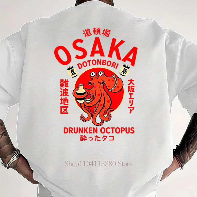 大阪プリント Tシャツ男性女性夏和風トップスカジュアルファッ - Street Fashion Osaka のレビューと価格