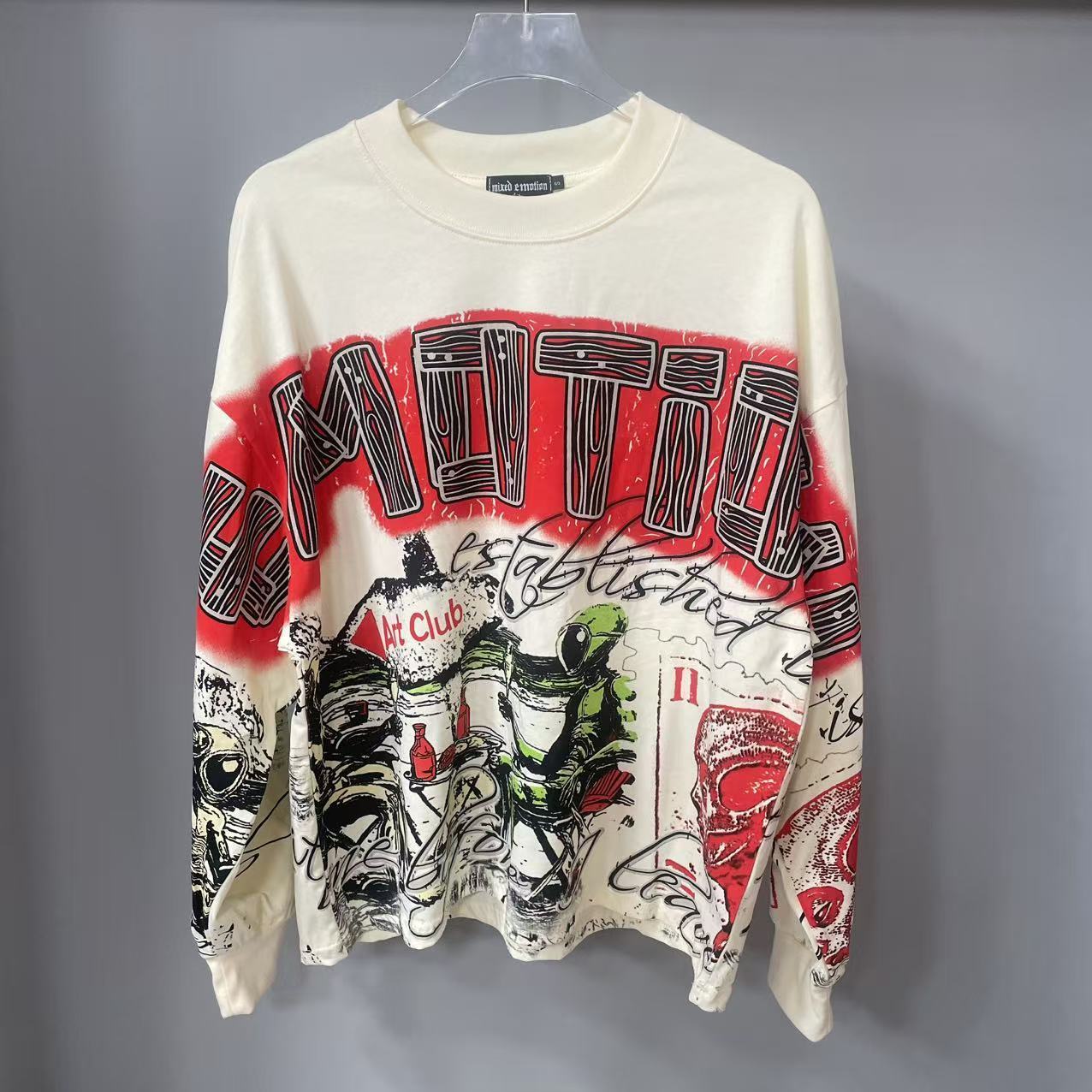 高品質デザイナー MIXED-EMOTION 長袖Tシャツ  - Street Fashion Us のレビューと価格