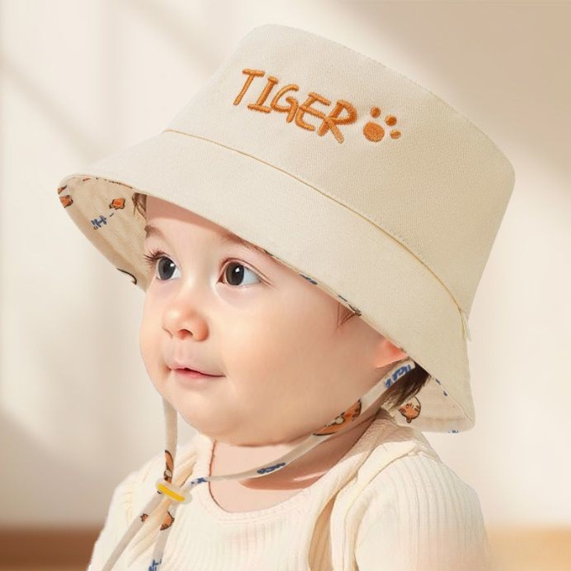 文字刺繍入りベビーバケットハット両面プリント幼児用ベビーボー - Bucket Hat Embroidered のレビューと価格