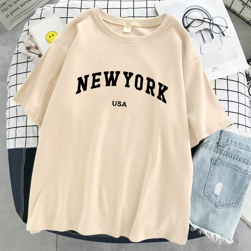 女性のレタリングTシャツ,新しいyork,usa,都市,スポ - Street Fashion Usa のレビューと価格