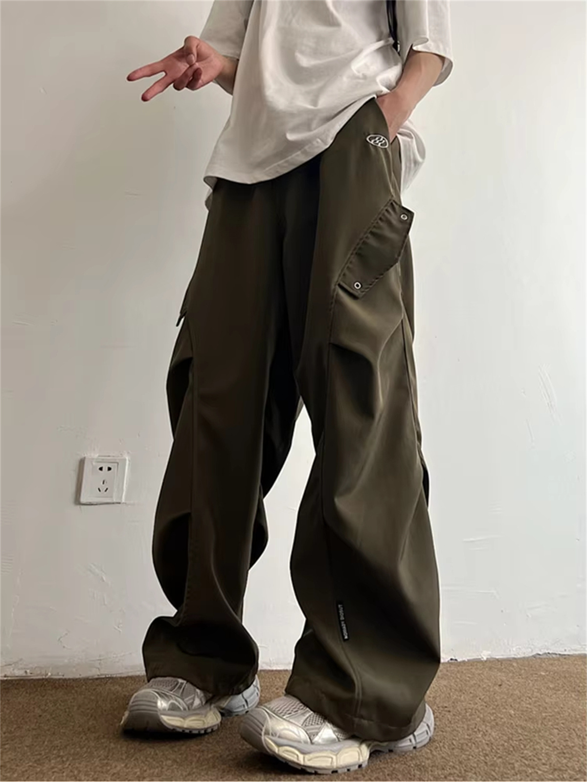 Techwear パラシュートカーゴパンツ男性ヒップホップワ - Street Fashion In Korea のレビューと価格