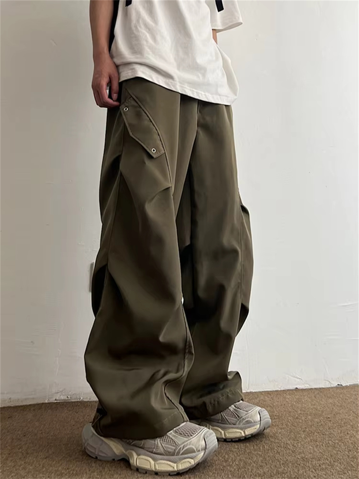 Techwear パラシュートカーゴパンツ男性ヒップホップワ - Street Fashion In Korea のレビューと価格