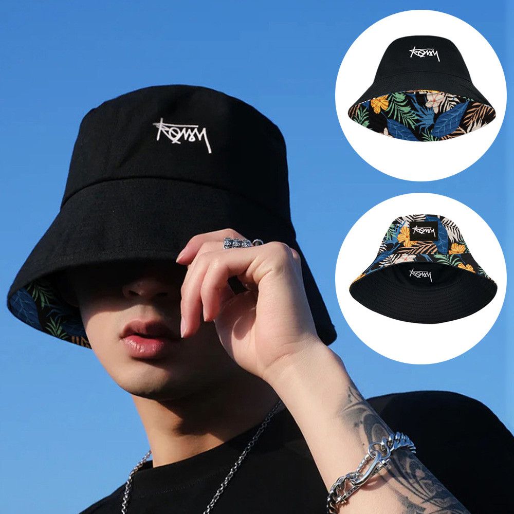 男性と女性のための両面バケットハット,フィッシャーマンズキャ - Bucket Hat Embroidered のレビューと価格
