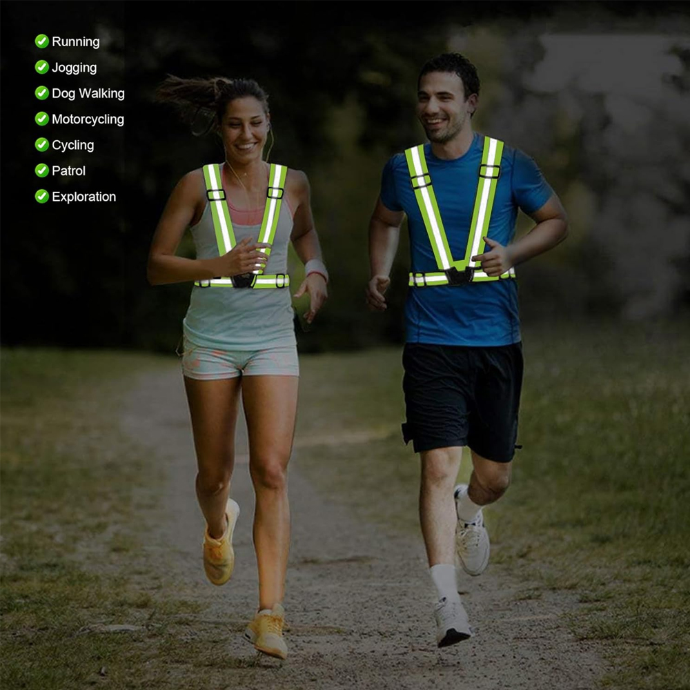 1 個のナイトランニングベスト高視認性反射性、通気性調節可能 - Reflective Jacket Running のレビューと価格