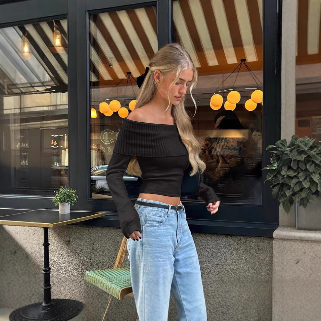 ストリートファッション オフショルダートップ レディース 長 - Street Fashion Us のレビューと価格