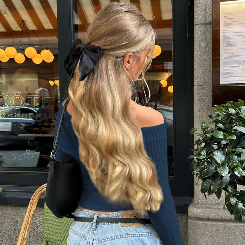 ストリートファッション オフショルダートップ レディース 長 - Street Fashion Us のレビューと価格
