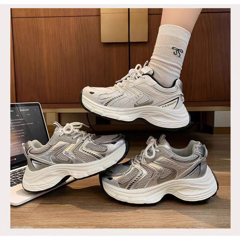 2026 春の女性アンキーダッドスニーカー通気性メッシュプラ - Street Fashion In Korea のレビューと価格