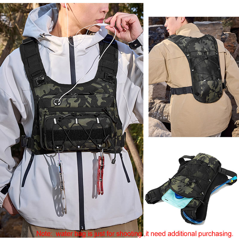タクティカルバッグ フロントチェストリグベスト バックパック - Reflective Jacket Running のレビューと価格