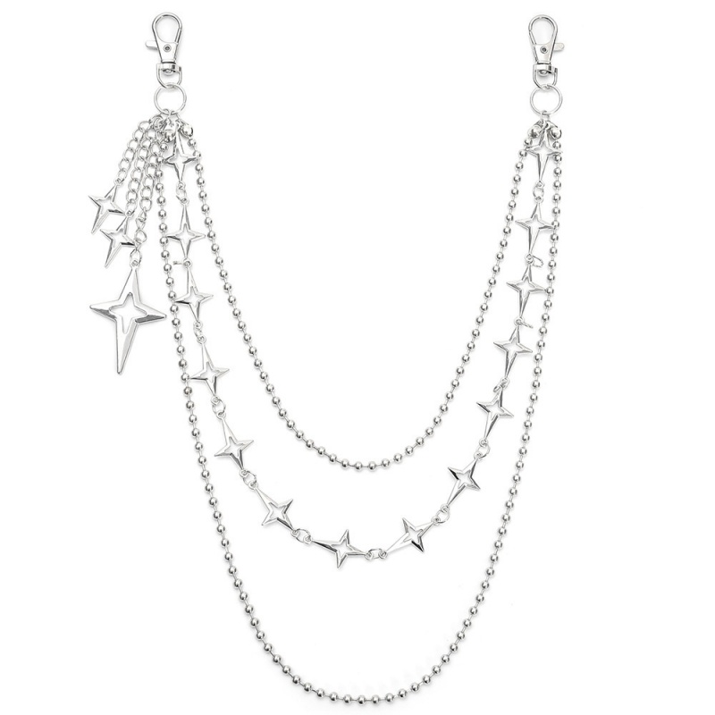 女性パンクヒップホップ多層スターペンダントウエストチェーント - Street Fashion Jewelry のレビューと価格