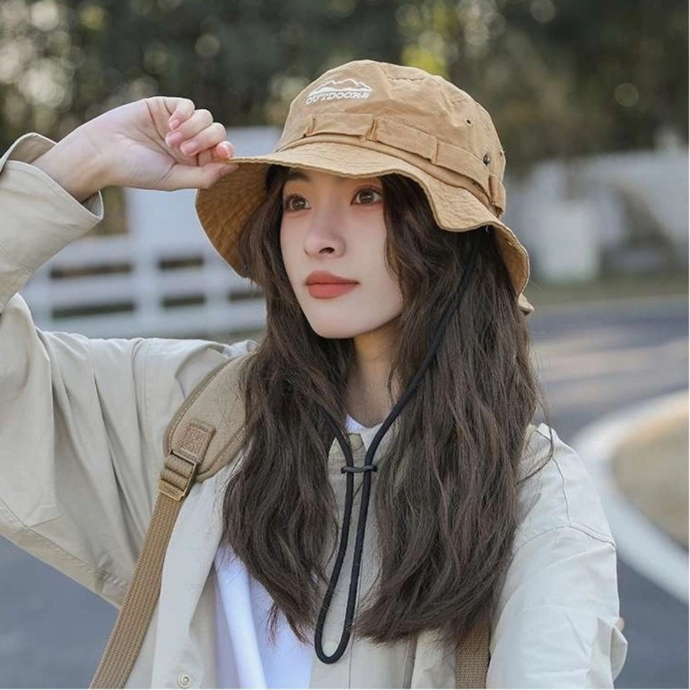 キャンプ登山帽子ユニセックスファッション山脈刺繍フィッシャー - Bucket Hat Embroidered のレビューと価格