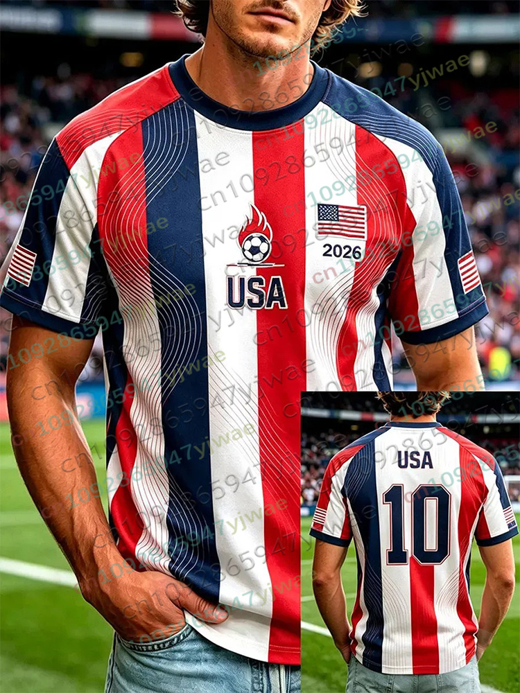 2026 アメリカサッカージャージ男性女性用米国旗特別ユース - Street Fashion Usa のレビューと価格